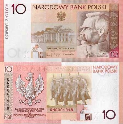 ~ 10 zł 90 Rocznica Odzyskania JÓZEF PIŁSUDSKI UNC