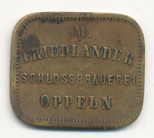 Opole Friedlander Schlossbrauerei mosiądz wym.19,4