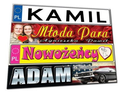 TABLICA rejestracyjna PCV 3mm IMIENNA imię plakat