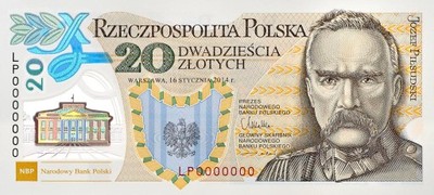 20 zł 100 rocznica Legionów Polskich Piłsudski UNC