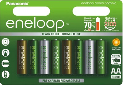 8X AKUMULATORKI PANASONIC ENELOOP BOTANIC R6/AA