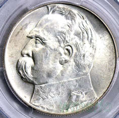 10 zł 1938 Piłsudski RZADKIE MENNICZE PCGS MS 63