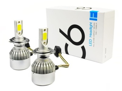 Światła mijania LED H7 COB 7600 lm żarówki 72W GW