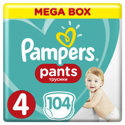 PAMPERS Pieluchomajtki Pants 4 Maxi 104 szt.