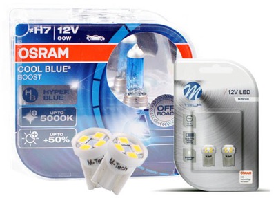 OSRAM H7 COOL BLUE BOOST HYPER +50%+W5W LED GRATIS