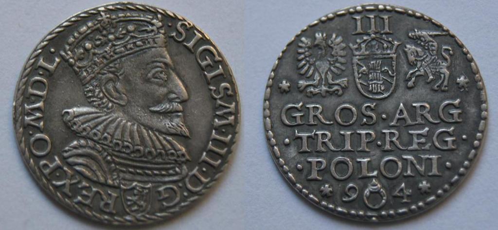 Trojak 1594 Zygmunt III Waza Malbork R3