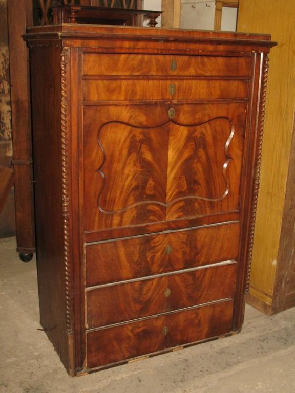 SEKRETARZYK W OKLEINIE MAHONIOWEJ - DO RENOWACJI