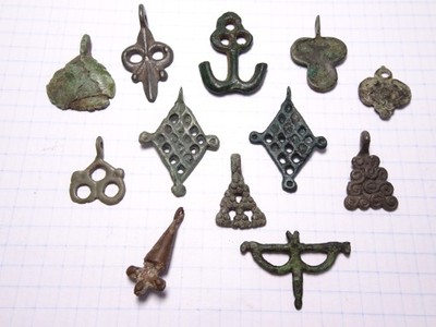 Lot amuletów Ruś Kijowska X-XIII  wiek (16g)