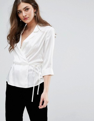 MB09-0M MISS SELFRIDGE ZAKŁADANA BLUZKA ECRU_38/M