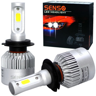 Żarówki LED 2x H7 SENSO S2 COB 16000Lm 72W 12/24V