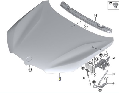 PRZEDNIA MASKA, POKRYWA SILNIKA BMW X1 F48