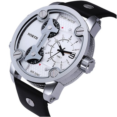 NORTH Masywny Zegarek męski klasyczny chronograf