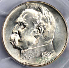 5 złotych 1935 Piłsudski - SUPER NOTA PCGS MS64