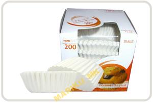 PAPILOTKI DO MUFFINEK MUFFINKI BIAŁE 200szt 50mm