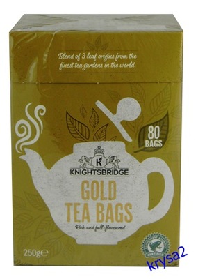 KNIGHTSBRIDGE GOLD TEA BAGS HERBATA 80 tor. 250g