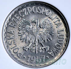 1 złoty 1967, rzadki rocznik, menniczy, PCG MS68