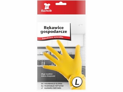 Rękawiczki gumowe rękawice gospodarcze żółte L