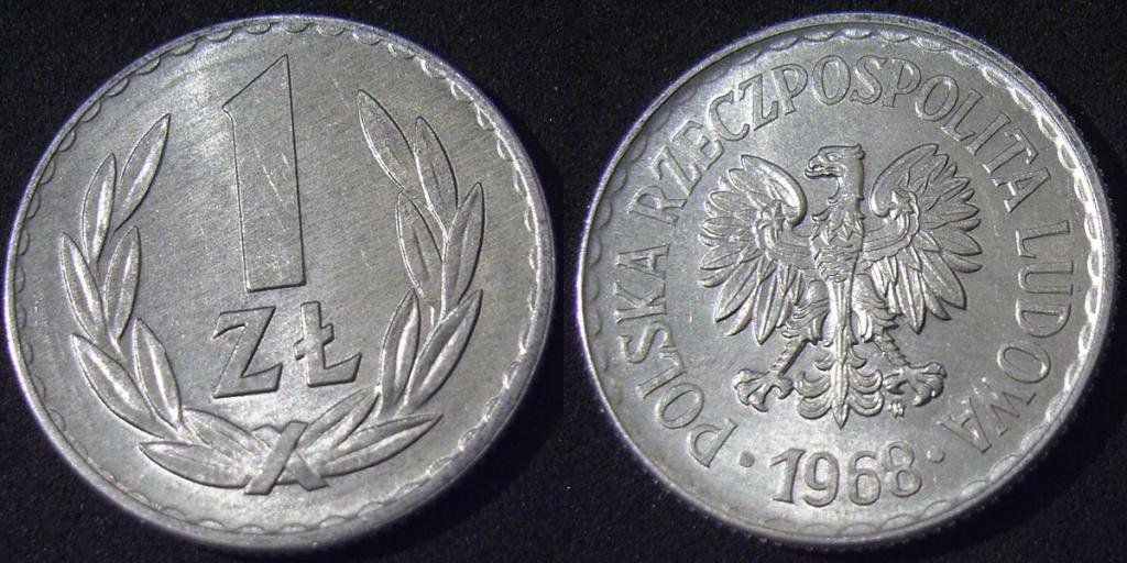 1 złoty 1968 rzadka , stan menniczy  !!!!!!!