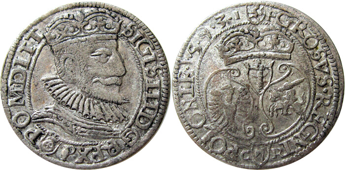 R5! Grosz 1593, Olkusz. Ladny