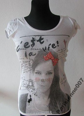 Bershka - Piękna bluzeczka z nadrukiem M