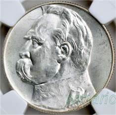 5 zł 1936 Piłsudski, NAJWYŻSZA NOTA, NGC MS65