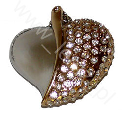 OZDOBNY PENDRIVE serce SWAROVSKI 4GB na walentynki