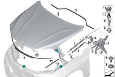 PRZEDNIA MASKA, POKRYWA SILNIKA BMW F15 / F16