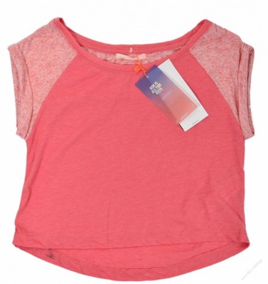 Bershka bluzka tshirt oversize luźny crop różowy M