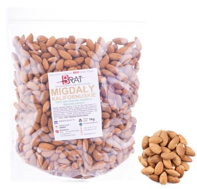 Migdały KALIFORNIJSKIE 1kg CAŁE 100% NATURALNE
