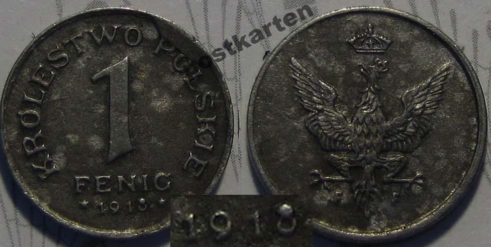 1 fenig 1918 - krój daty jak z rocznika 1917 - RR
