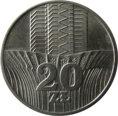 20ZŁ 1974 - WIEŻOWIEC I KŁOSY - STAN (1-) - K.715