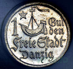 WMG 1 gulden 1923 LUSTRZANY, PIĘKNY PR61