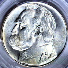 10 zł 1935 Piłsudski, PCGS MS64, NAJWYŻSZA NOTA