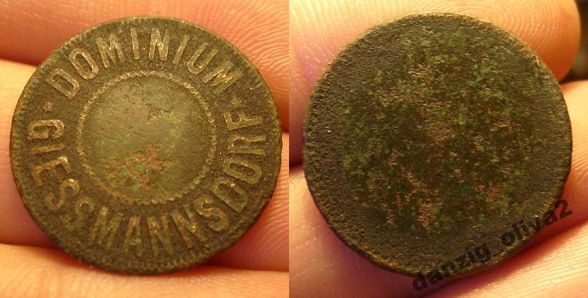 ŻETON DOMINIUM GIESSMANNSDORF GOŚCISZÓW ŚLĄSK