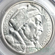 10 złotych 1933, SOBIESKI, SUPER NOTA, PCGS MS62