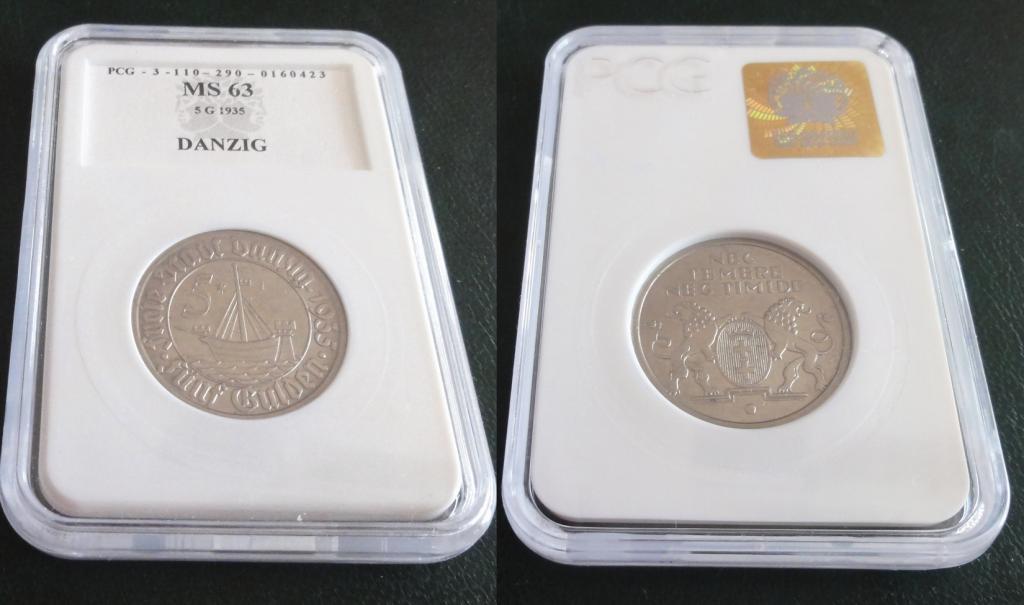 5 GULDENÓW 1935r.  rzadka MS63