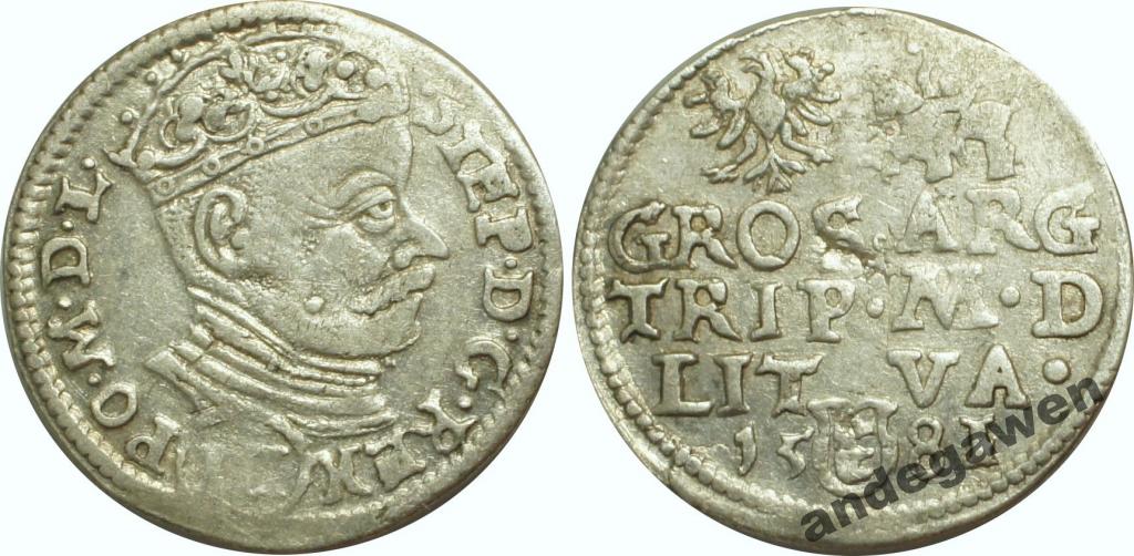 Stefan Batory, trojak 1581, Wilno - R2