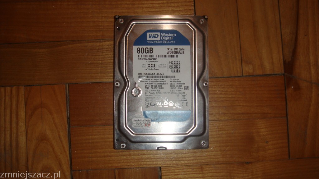 DYSK TWARDY WD PATA/8MB WD800AAJB LICYTACJA OD 1ZŁ
