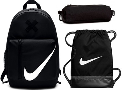 ZESTAW SZKOLNY PLECAK PIÓRNIK WOREK NIKE CZARNY