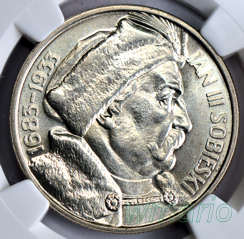 10 złotych 1933, SOBIESKI, SUPER NOTA NGC MS62