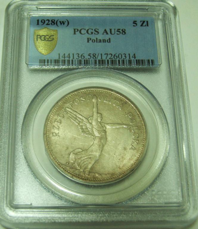 PCGS AU58 NIKE 1928  zobacz foto bo nota zanizona