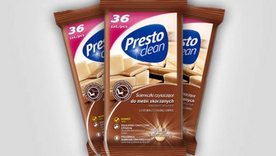 PRESTO MOKRE ŚCIERECZKI DO MEBLI SKÓRZANYCH 36SZT!