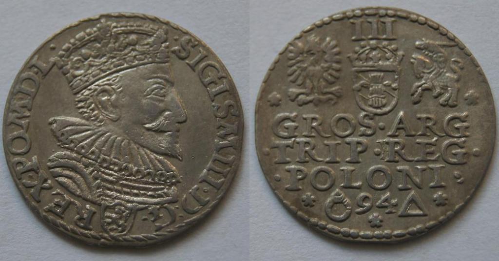 Trojak 1594 Zygmunt III Waza Malbork - Nieopisany