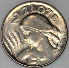 2zl1925 Filadelfia b. kropki RZADKIE mennicze MS65