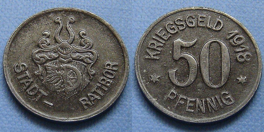 RACIBÓRZ, 50 fenigów 1918