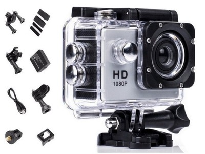 KAMERA SPORTOWA FULL HD WODOODPORNA PRO + UCHWYTY