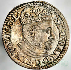 K6-82 Trojak 1582, DUZA GLOWA, MENNICZY, PCGS AU58