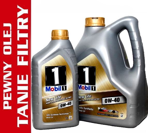 MOBIL 1 0W40  NEW LIFE  5L  ORYGINALNY +GRATIS