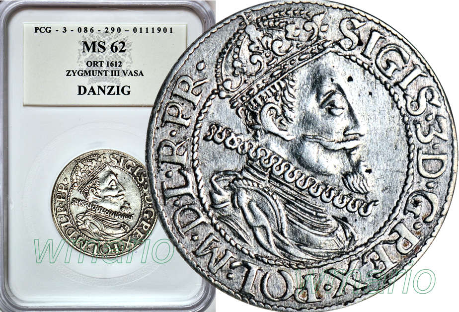 Z. III Waza, ort Gdańsk 1612, popiersie 1609, MS62