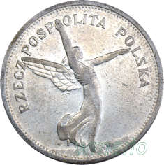 5 złotych 1931, NIKE, rzadki rocznik, połyskowe